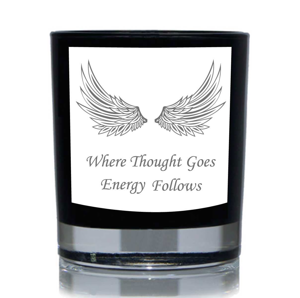 Where Thought Goes Energy Follows Angel Wings Funny Candle