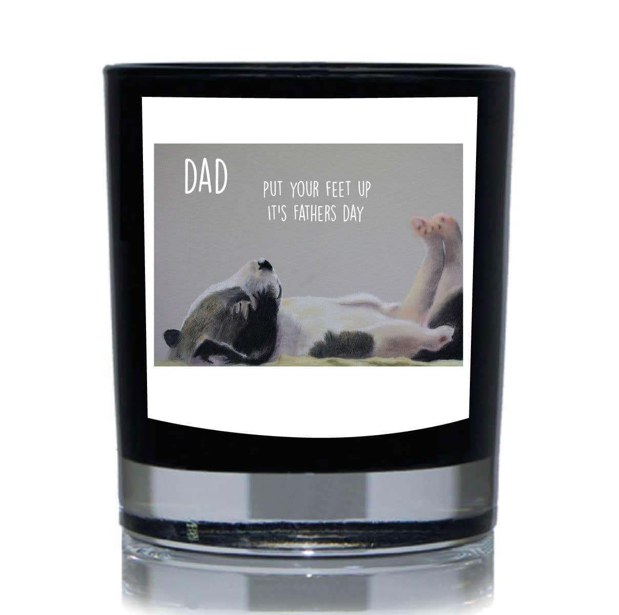 Dad Put Your Feet Up Its Fathers Day Puppy Candle