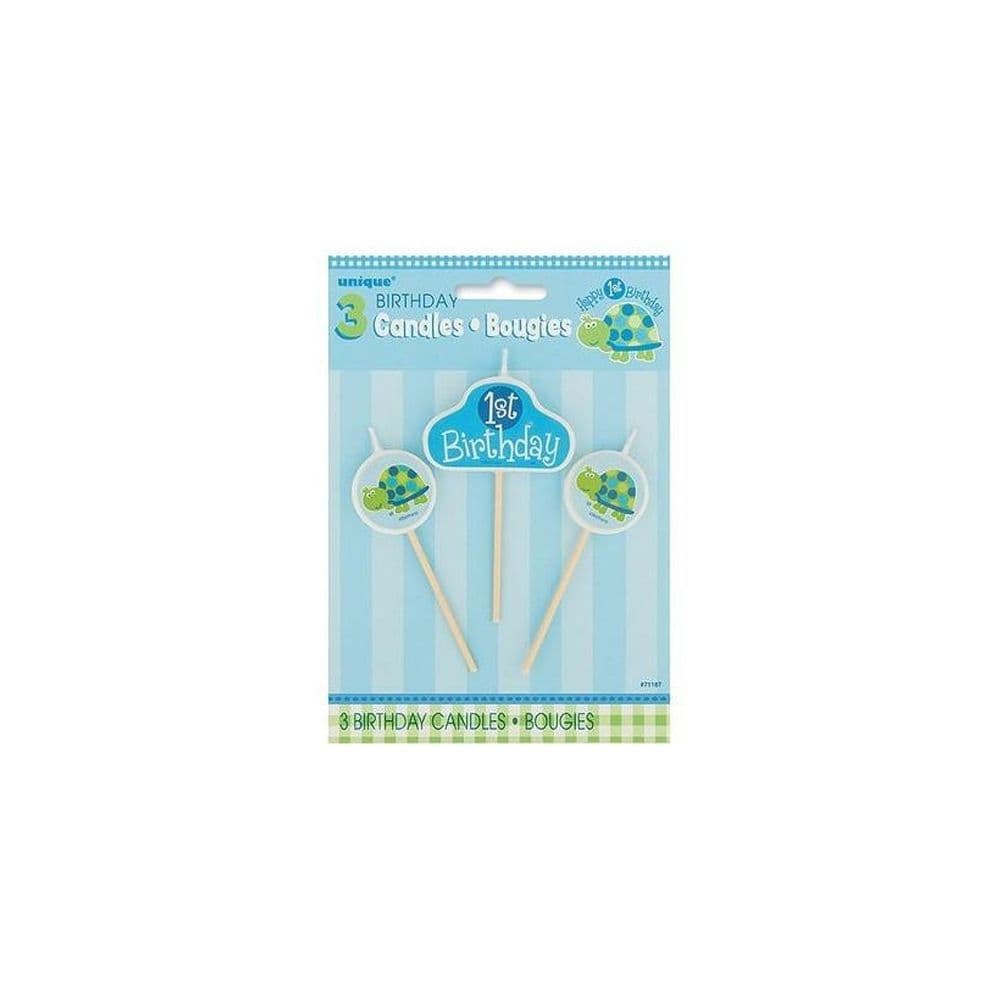 Turtle 1st Birthday Pick Candles