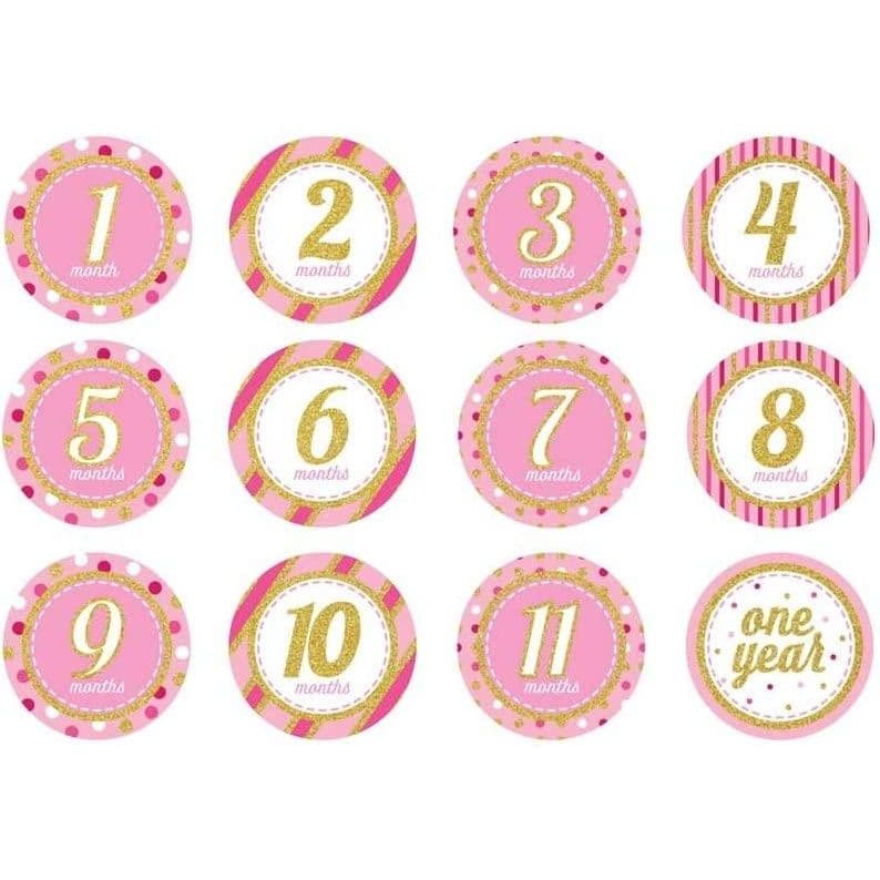Decor Milestone Monthly Glitter Stickers