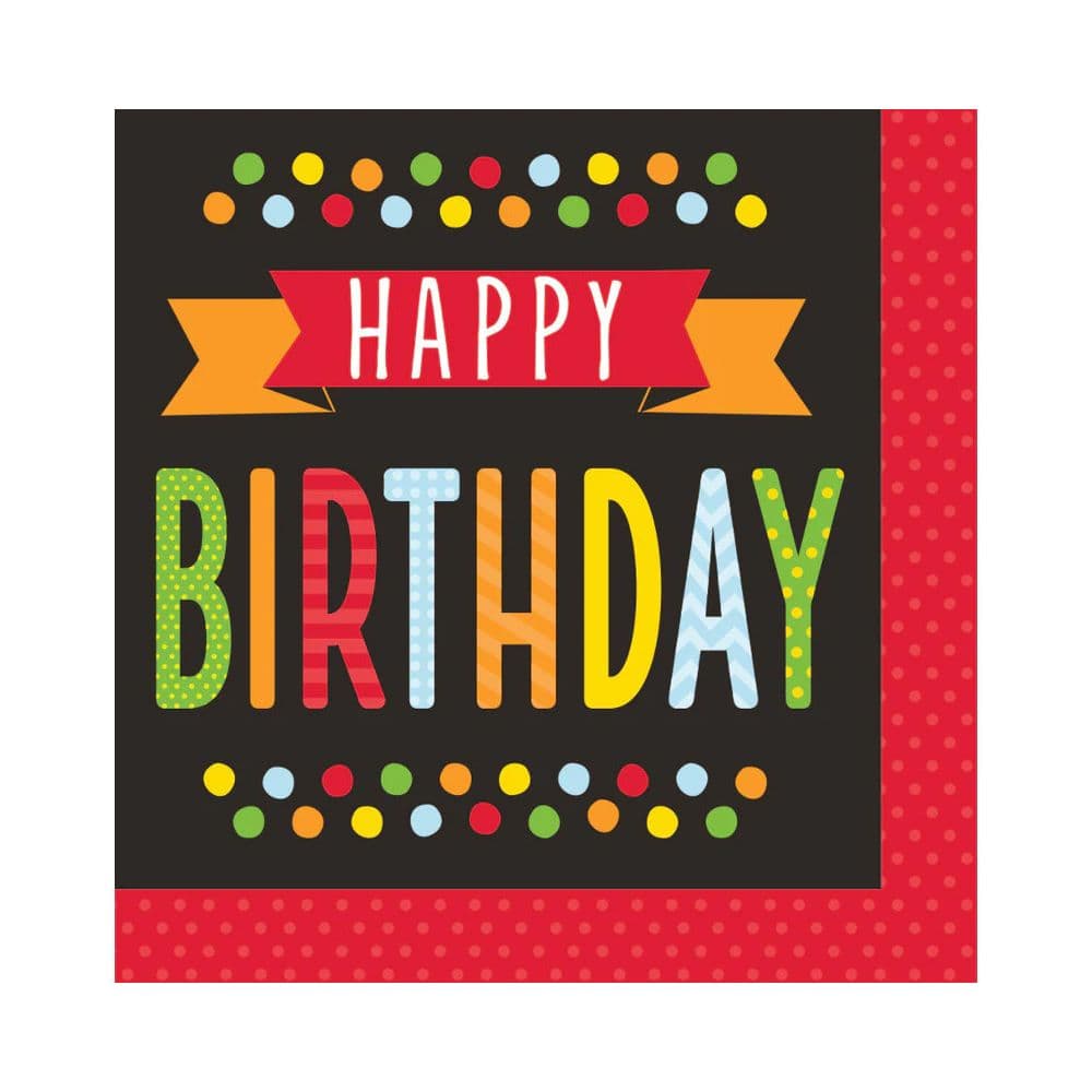 Polka Dot Birthday Disposable Napkins