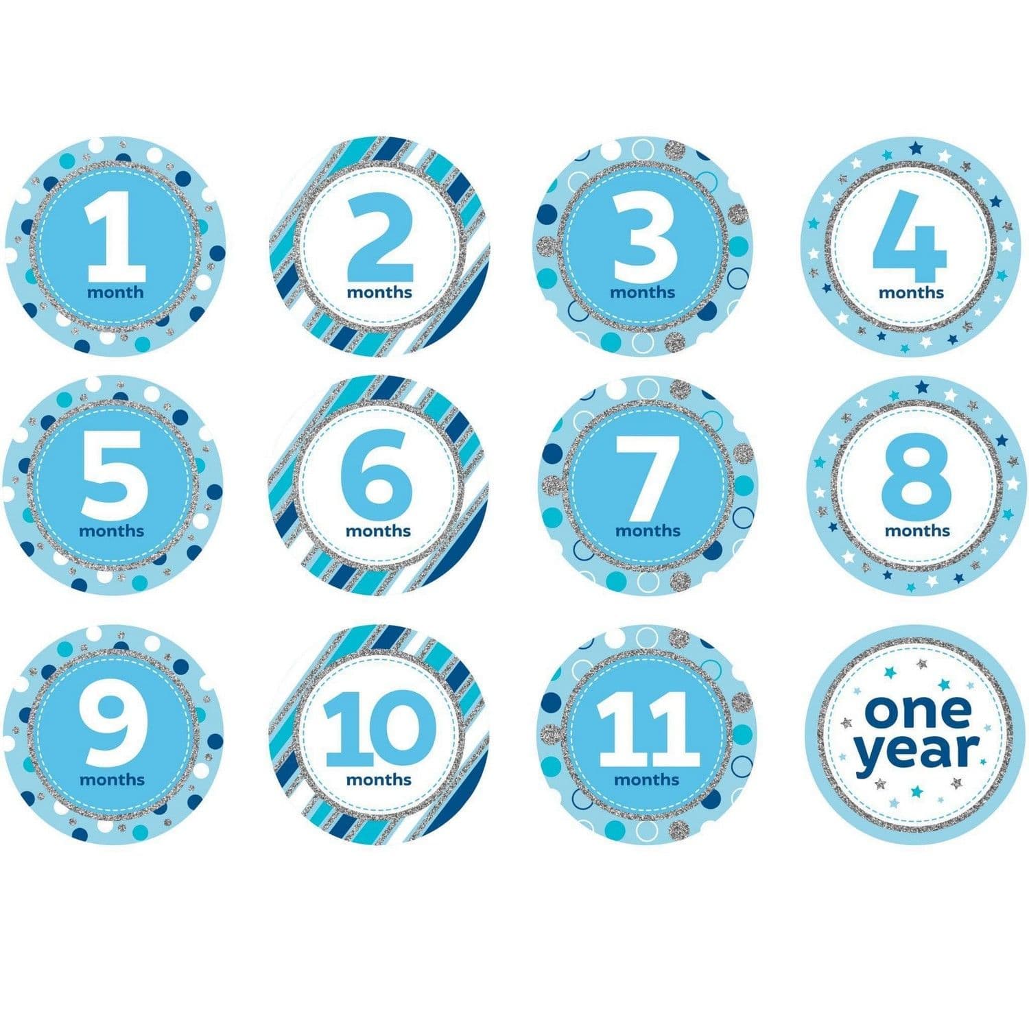 Milestone Glitter Stickers