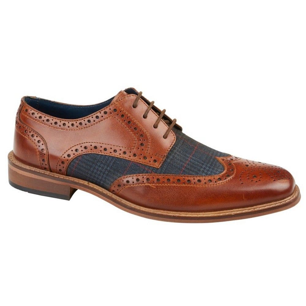 Checked Leather Brogues