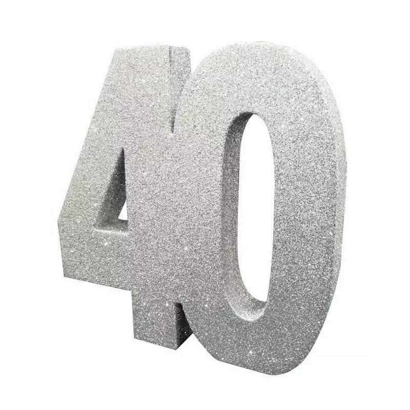 Number 40 Glitter Decoration