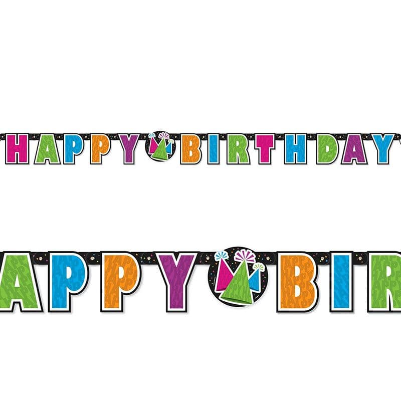 Neon Happy Birthday Banner