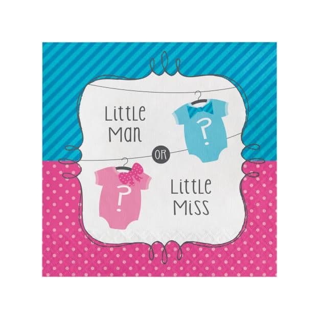 Little Miss Little Man Gender Reveal Disposable Napkins