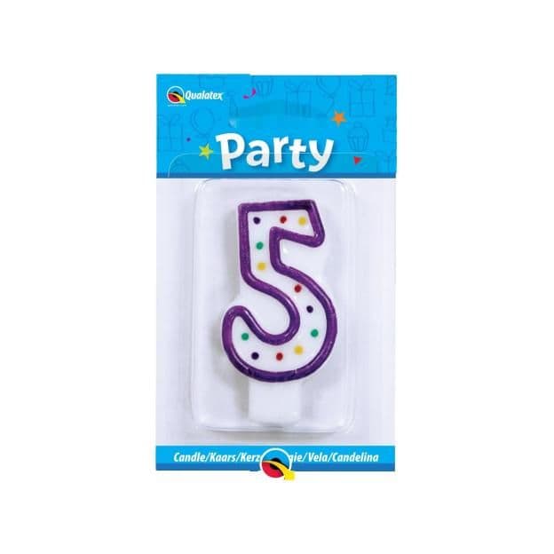 Polka Dot 5th Birthday Candle