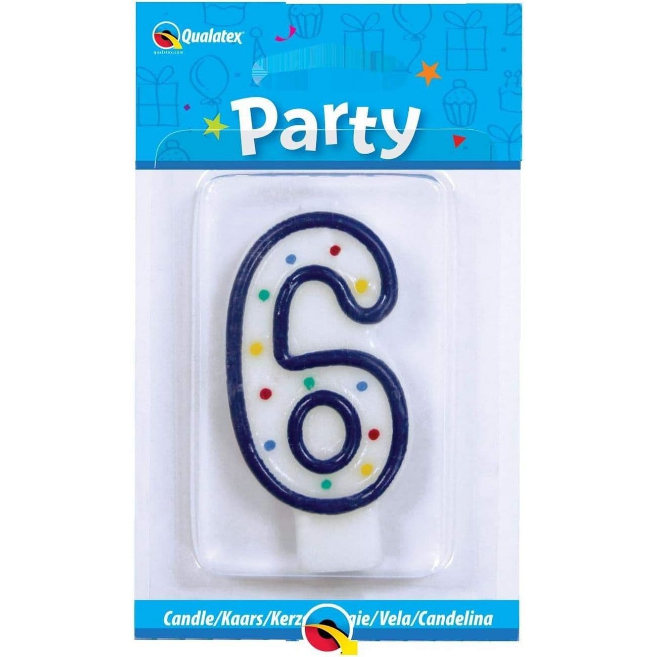 Polka Dot 6th Birthday Candle