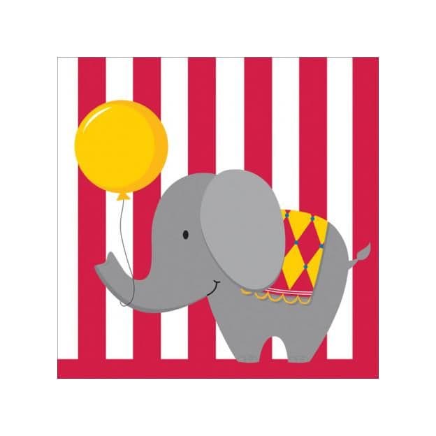 Paper Elephant Balloon Birthday Napkins