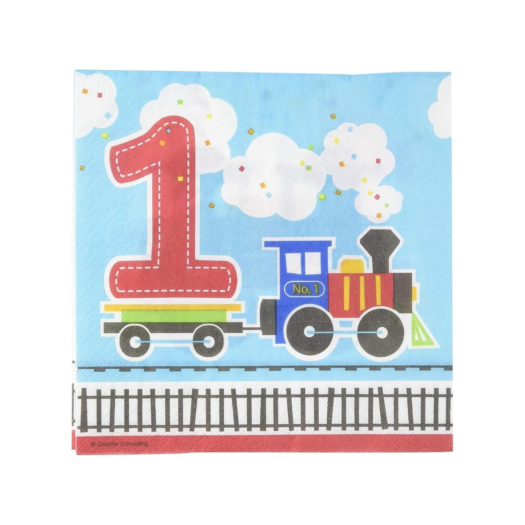 All Aboard Train 1st Birthday Disposable Napkins