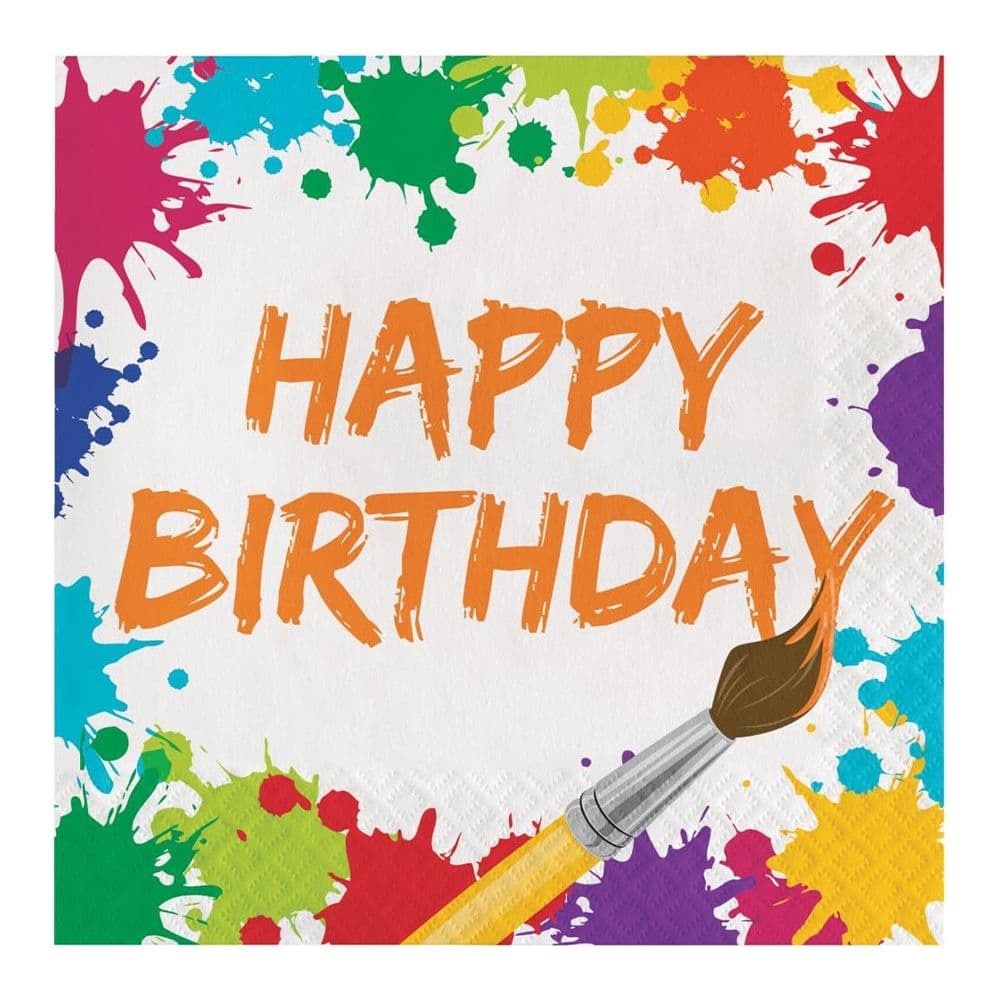 Paint Splatter Happy Birthday Napkins