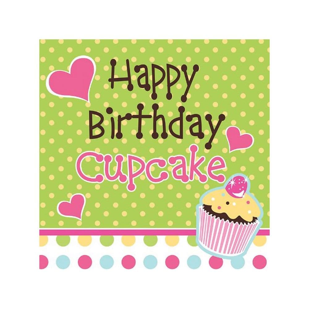 Sweet Treats Cupcake Happy Birthday Napkins