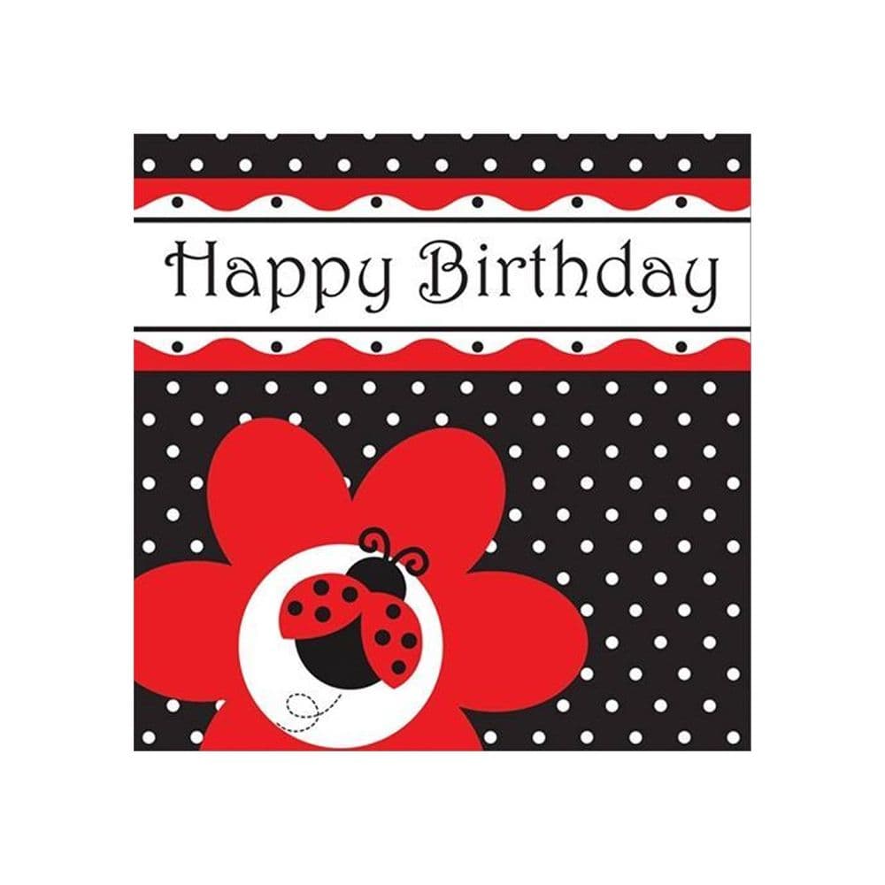 3 Ply Ladybird Happy Birthday Disposable Napkins