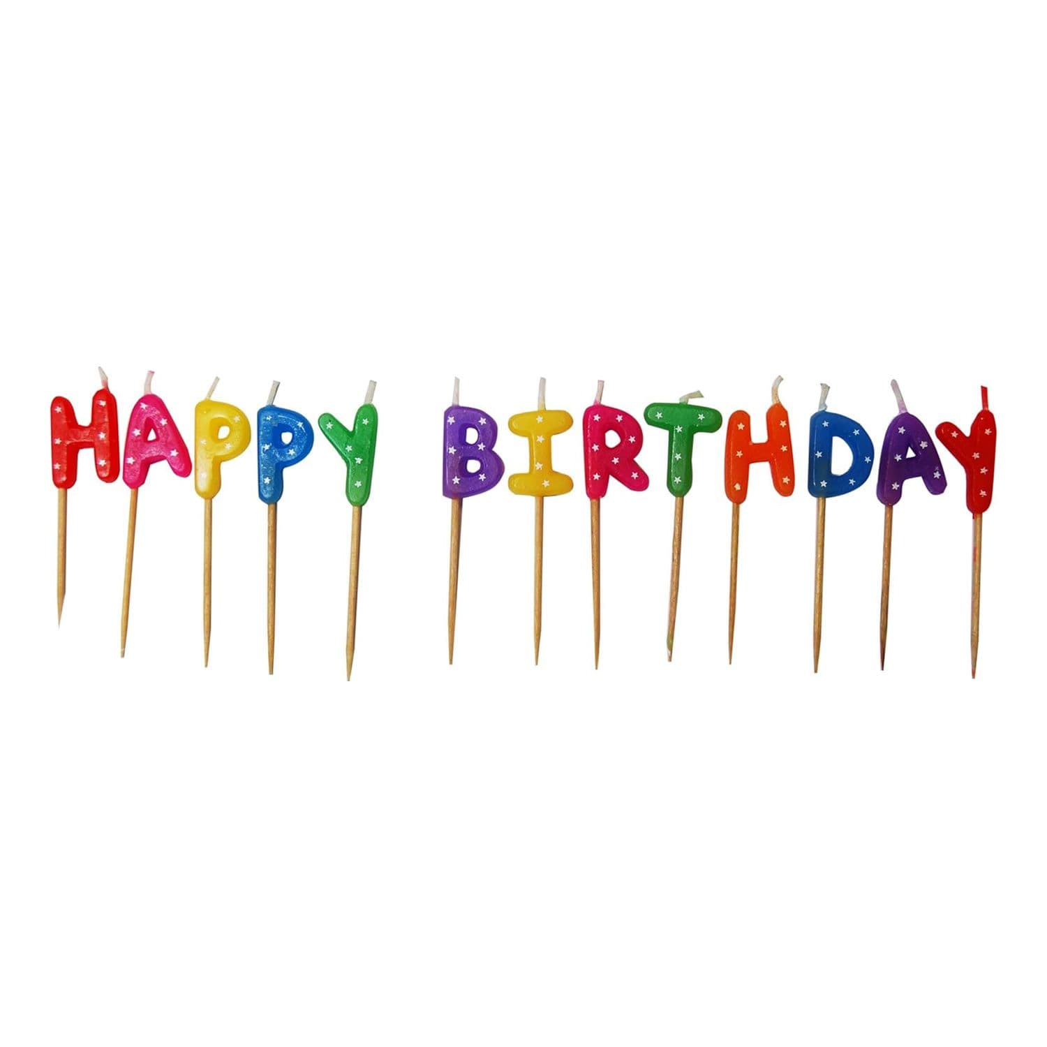 Dotted Happy Birthday Pick Candles