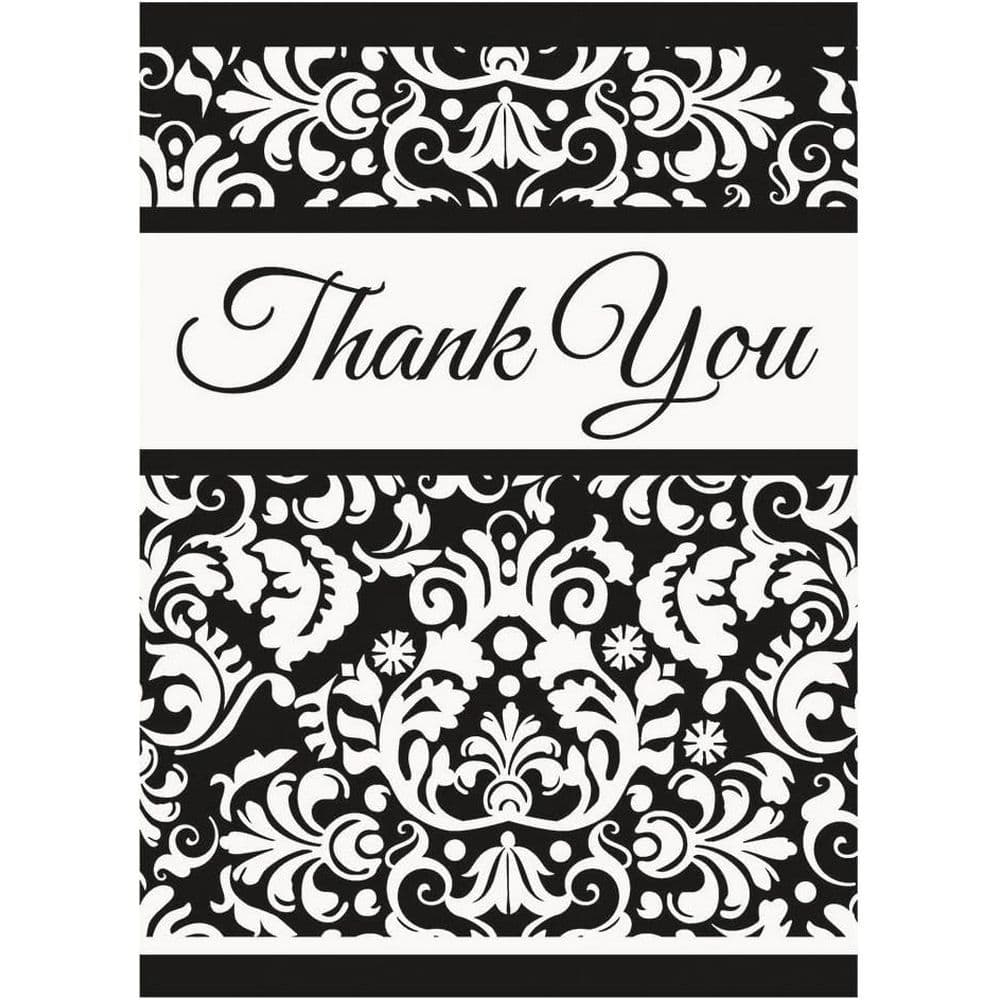 Damask Thank You Card