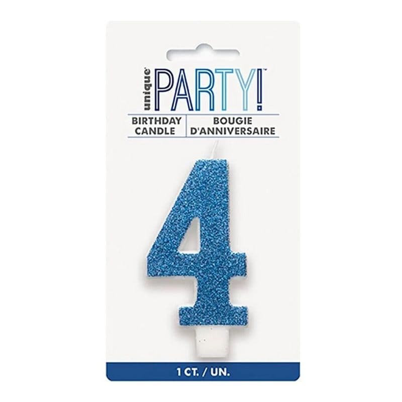 Glitter 4th Birthday Candles