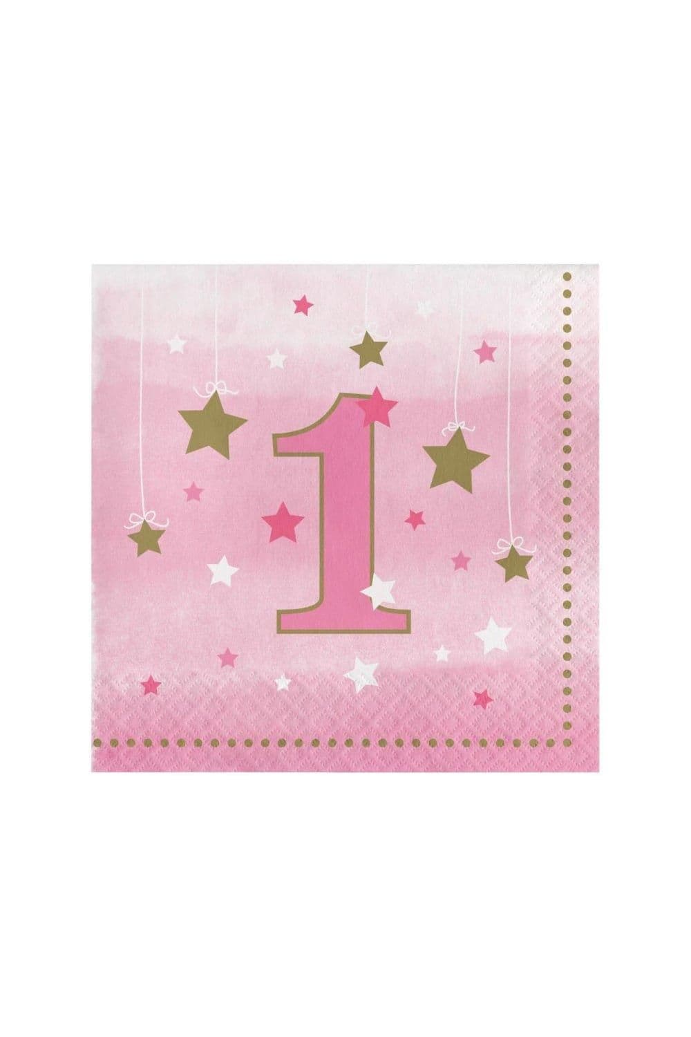 One Little Star Paper 1st Birthday Disposable Napkins