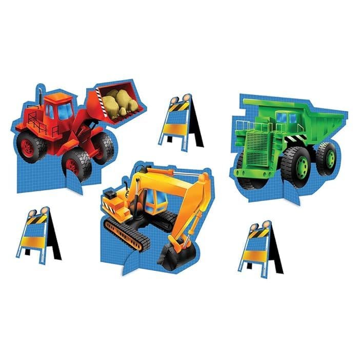 Under Construction Tractors Birthday Centrepiece
