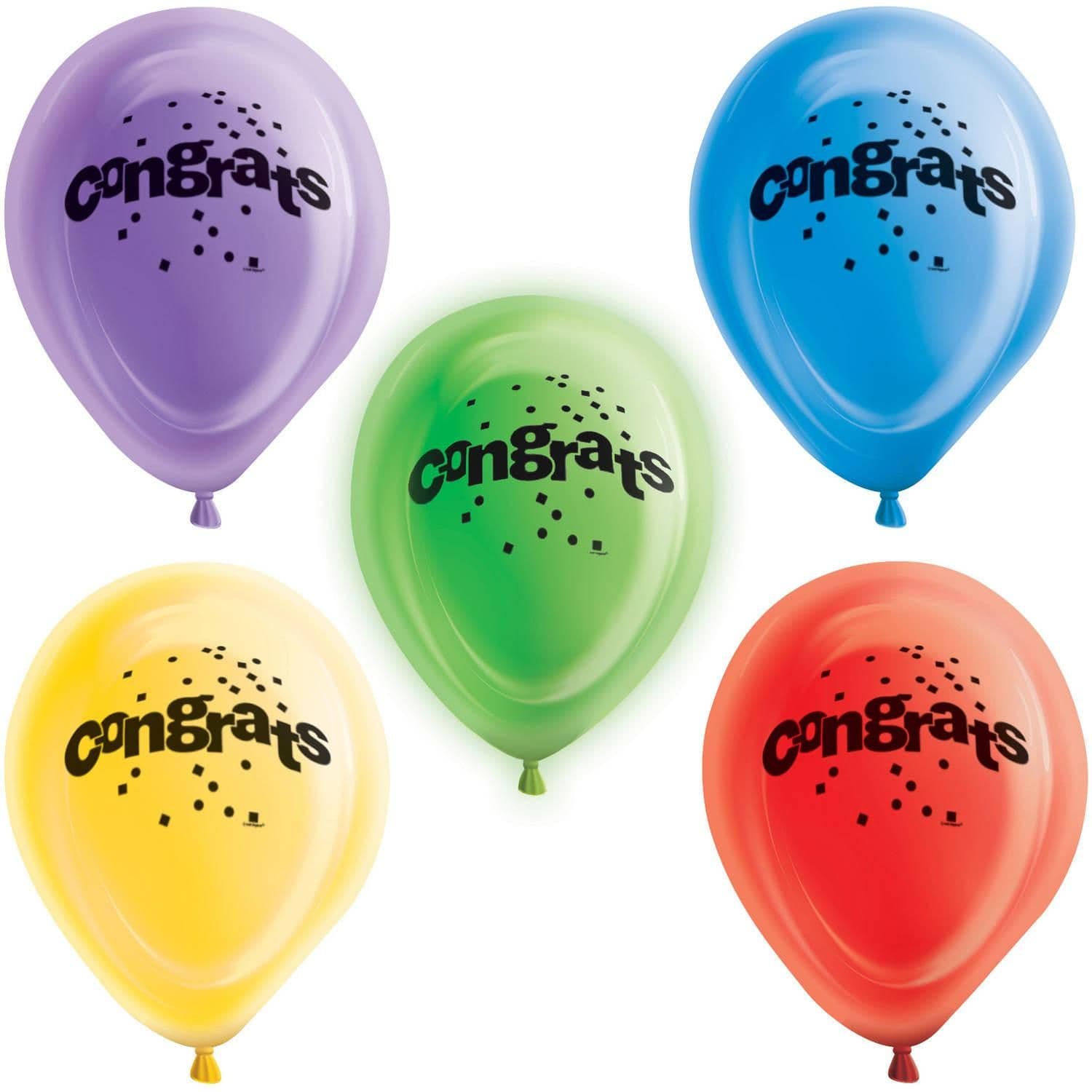 Congrats Latex LED Balloons