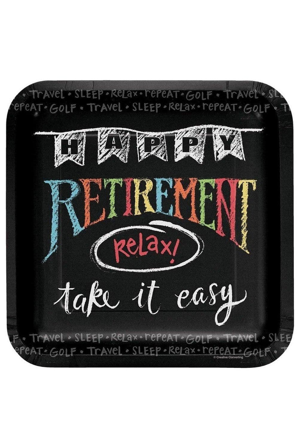 Chalk Sketch Retirement Plates