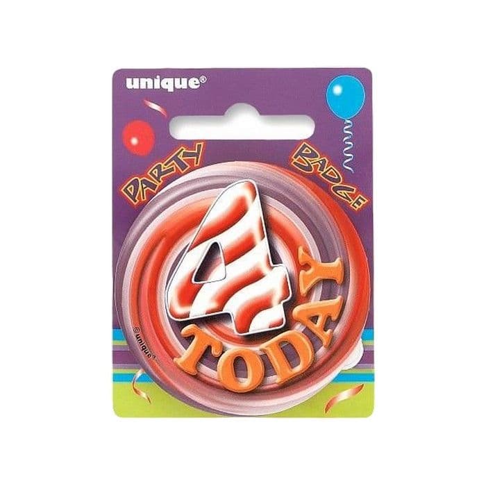 Today Contrast Striped 4th Birthday Badge