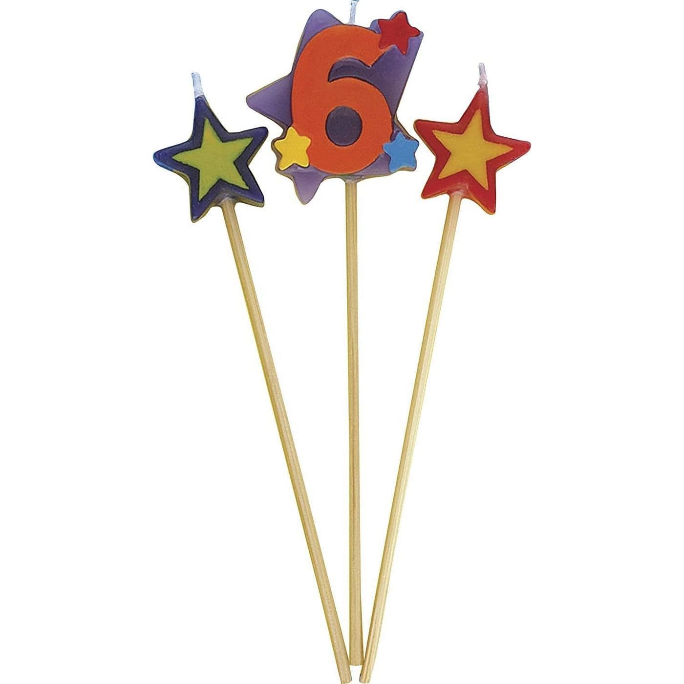 Star 6th Birthday Candles