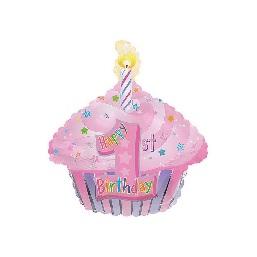 Cupcake 1st Birthday Foil Balloon