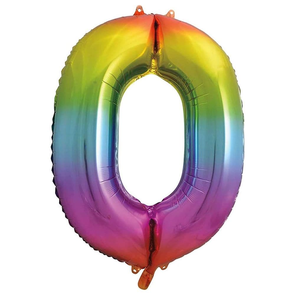 Number 0 Glitz Foil Balloon