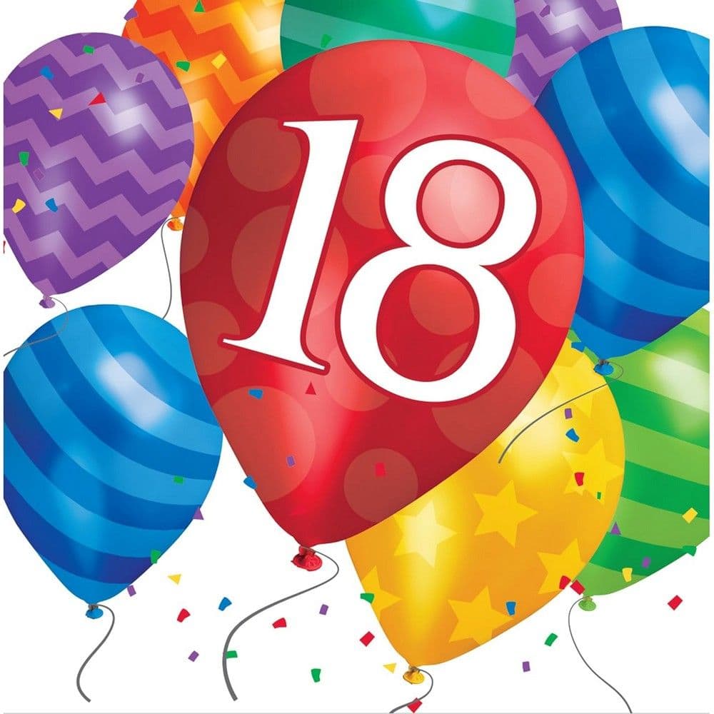 2 Ply Balloons 18th Napkins