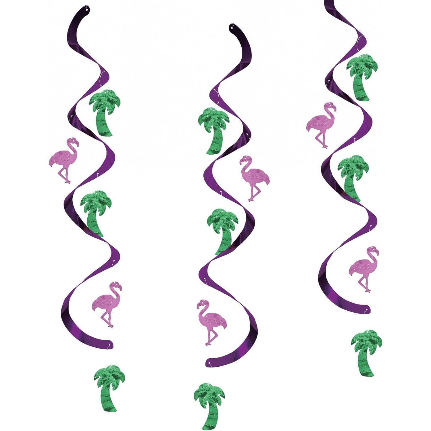 Dizzy Danglers Foil Palm Tree & Flamingo Hanging Decoration