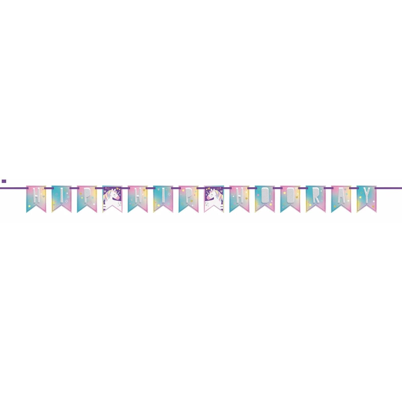 Hip Hip Hooray Stars & Unicorn Birthday Banner