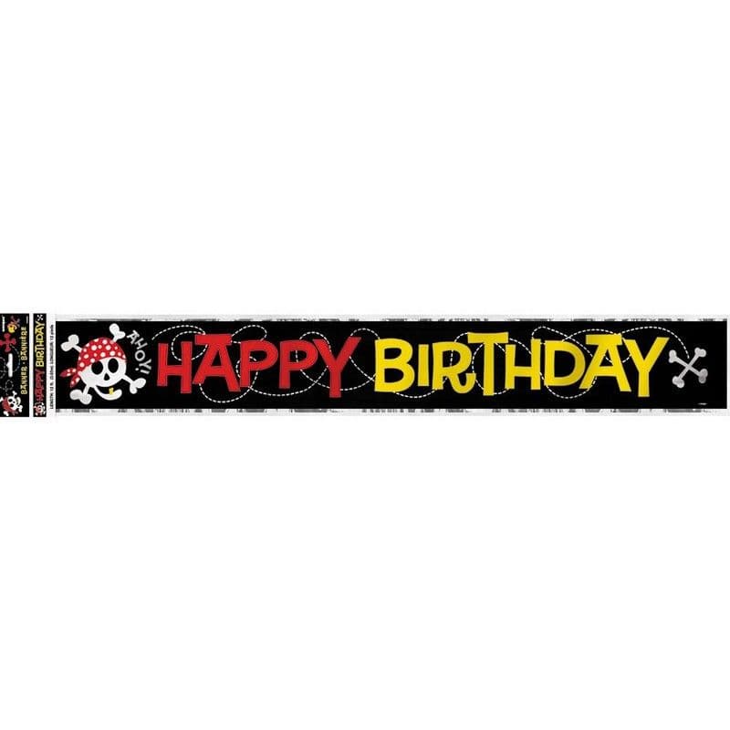 Pirate Fun Foil Happy Birthday Banner
