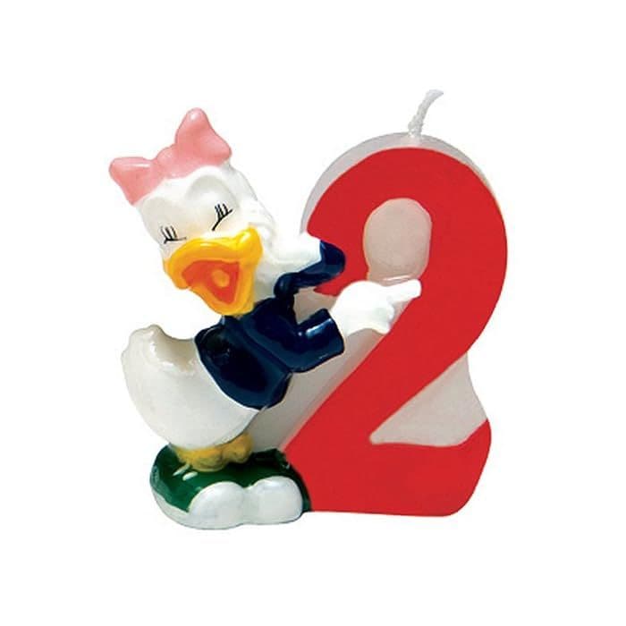 Number 2 Daisy Duck Candle