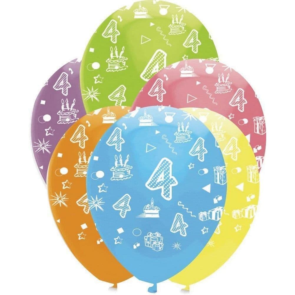Latex 4th Birthday Balloons
