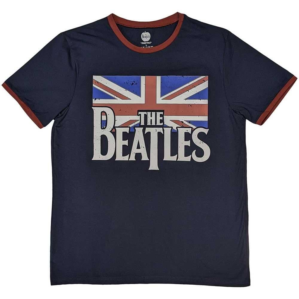 Logo & Vintage Flag Cotton Ringer T Shirt