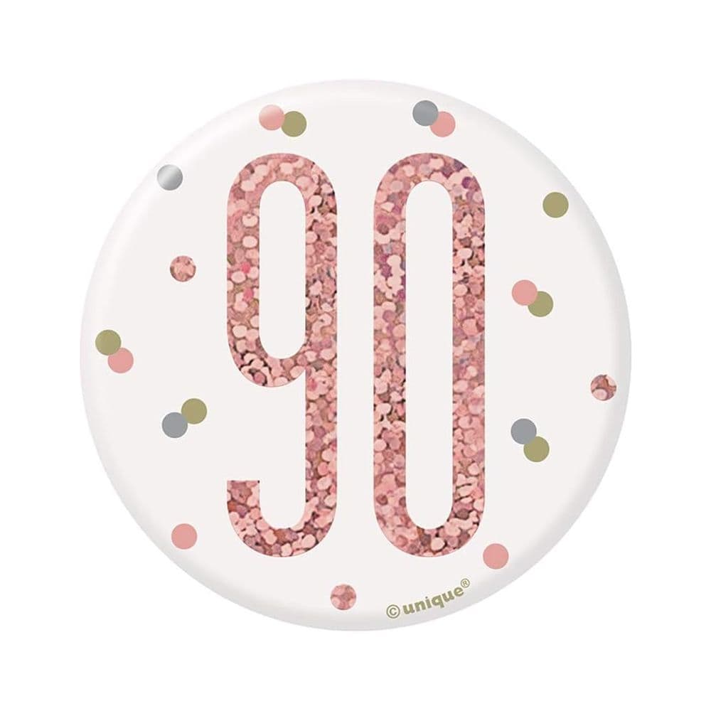 90 Number Glitter Badge