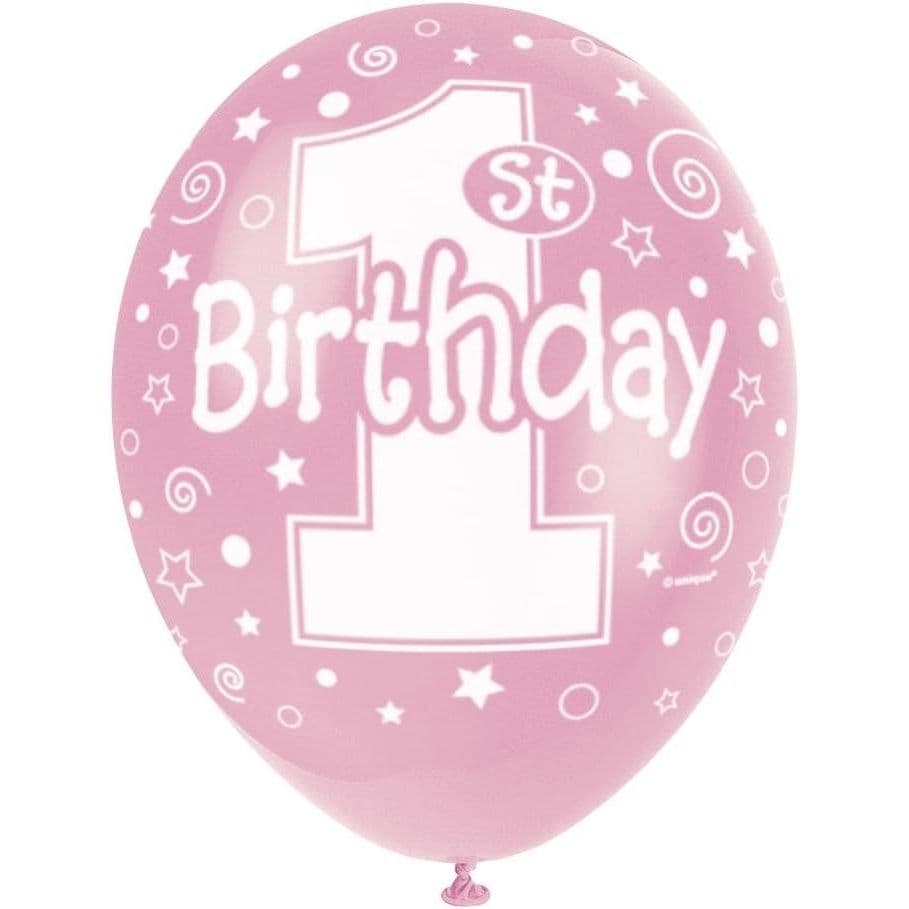 Latex Pearlised 1st Birthday Balloons