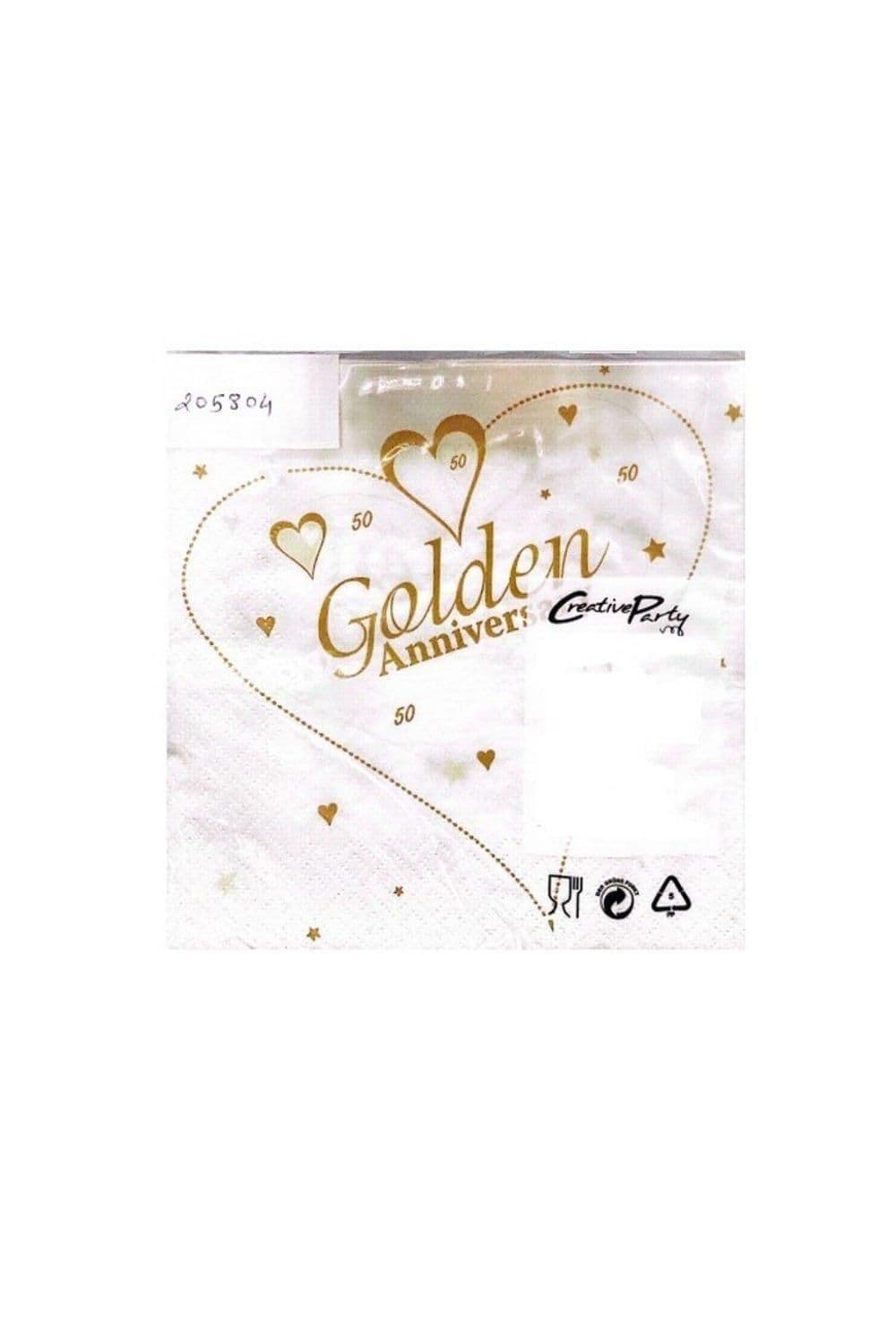 Golden Wedding Anniversary Disposable Napkins