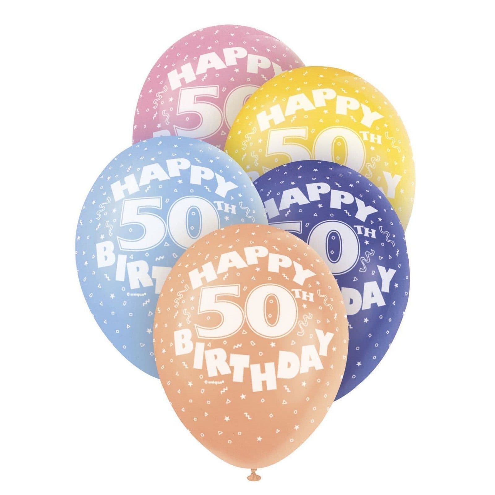 Latex Pearlised 50th Birthday Balloons