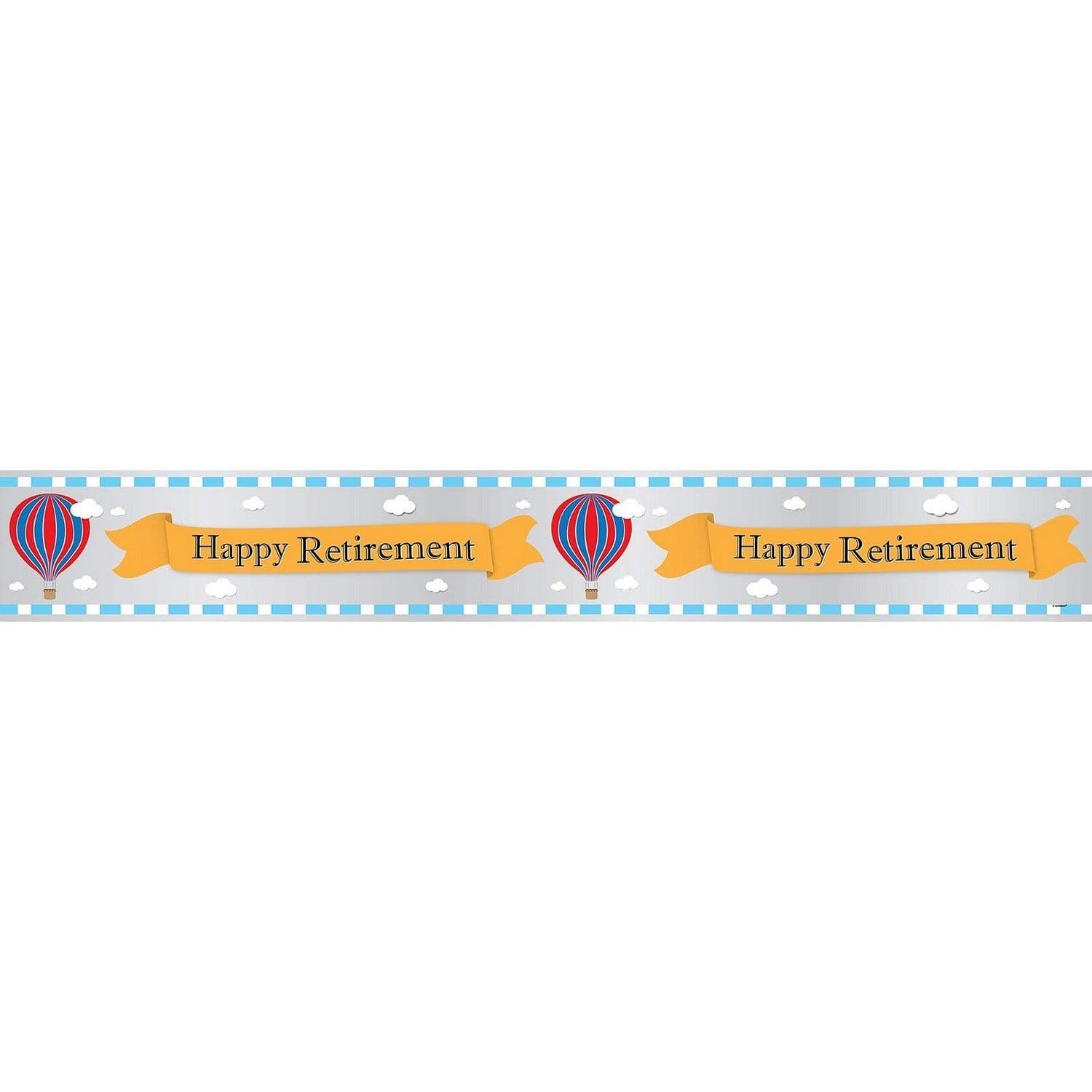 Happy Retirement Foil Hot Air Balloon Banner
