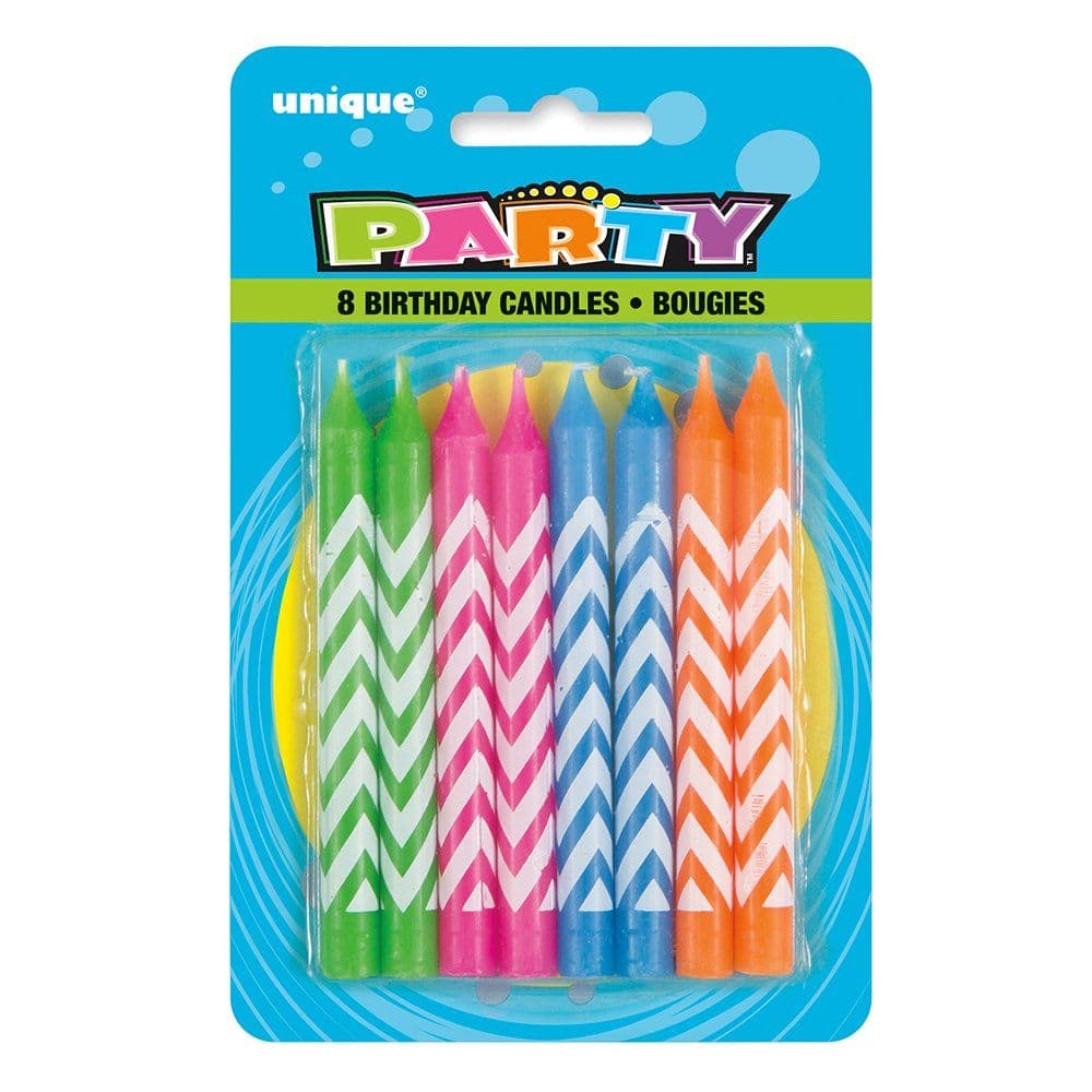 Neon Chevron Birthday Candles