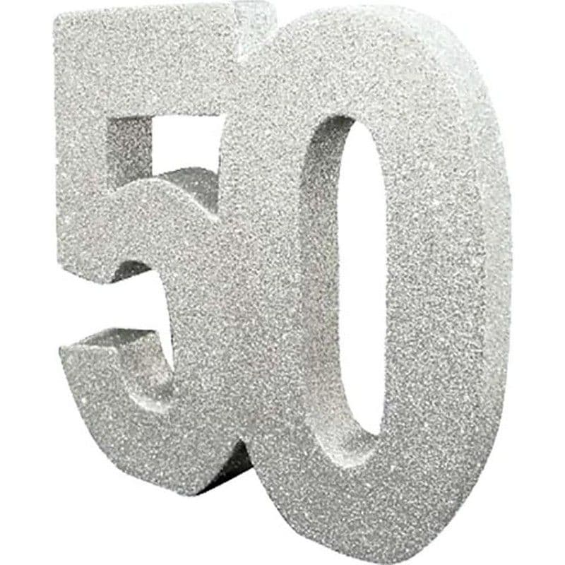 Number 50 Glitter Number Centrepiece