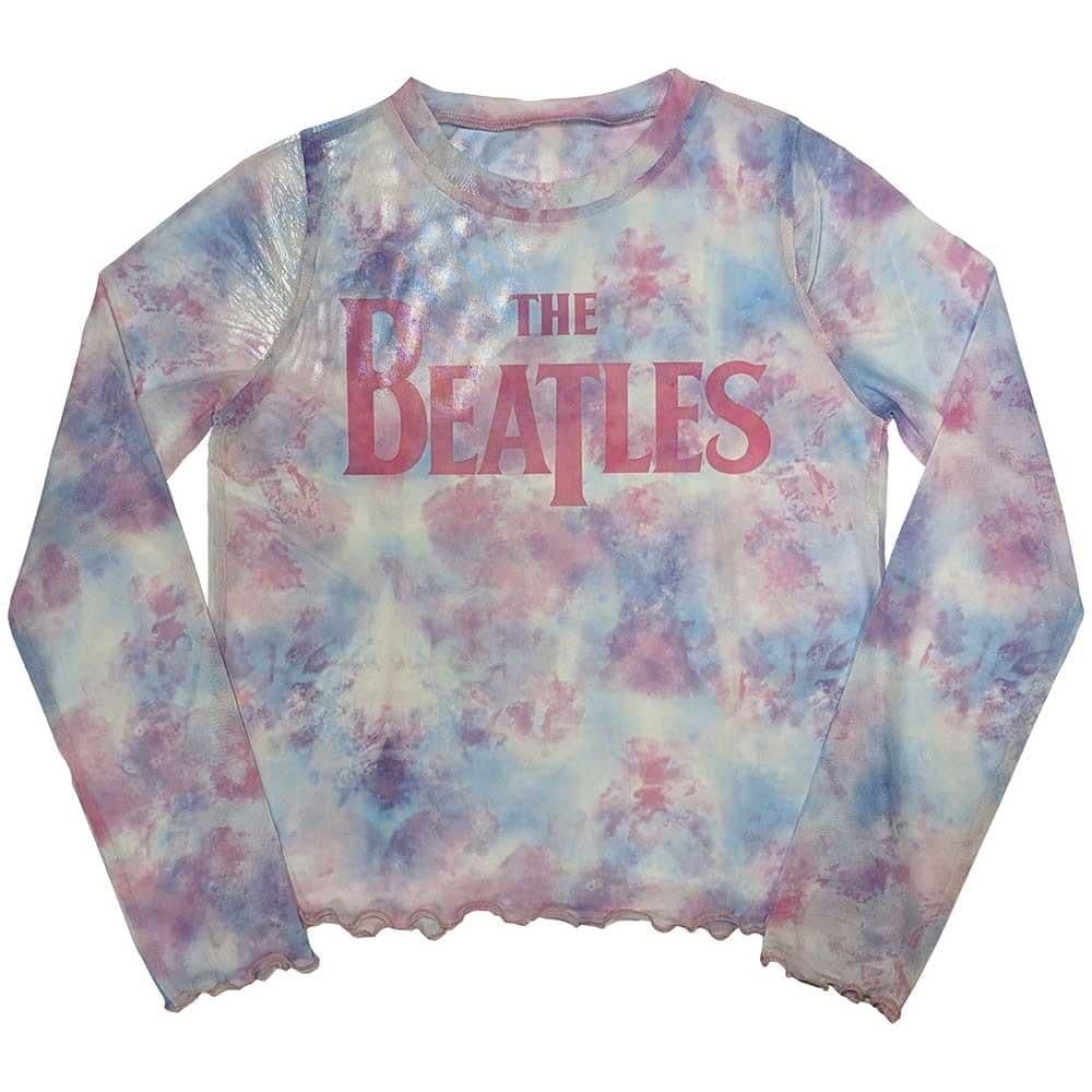 Logo Mesh Long Sleeved Crop Top