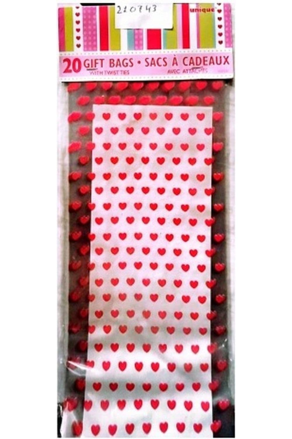 Hearts Cellophane Gift Bag