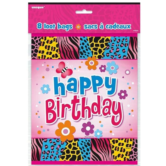 Animal Print Happy Birthday Bags