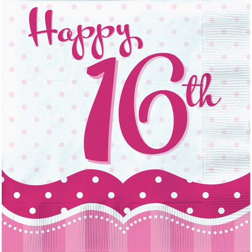 Paper 16th Birthday Napkins