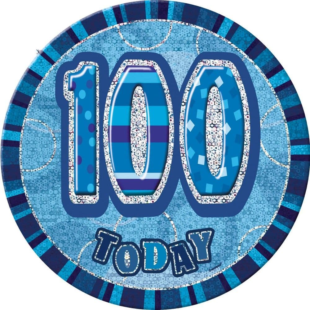 100 Today Glitz Birthday Badge