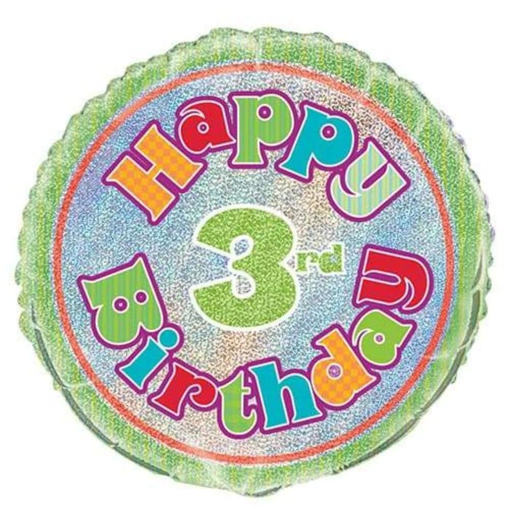 Prism 3rd Birthday Foil Balloon