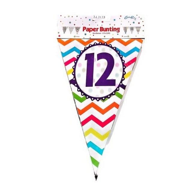 Paper 12th Birthday Bunting