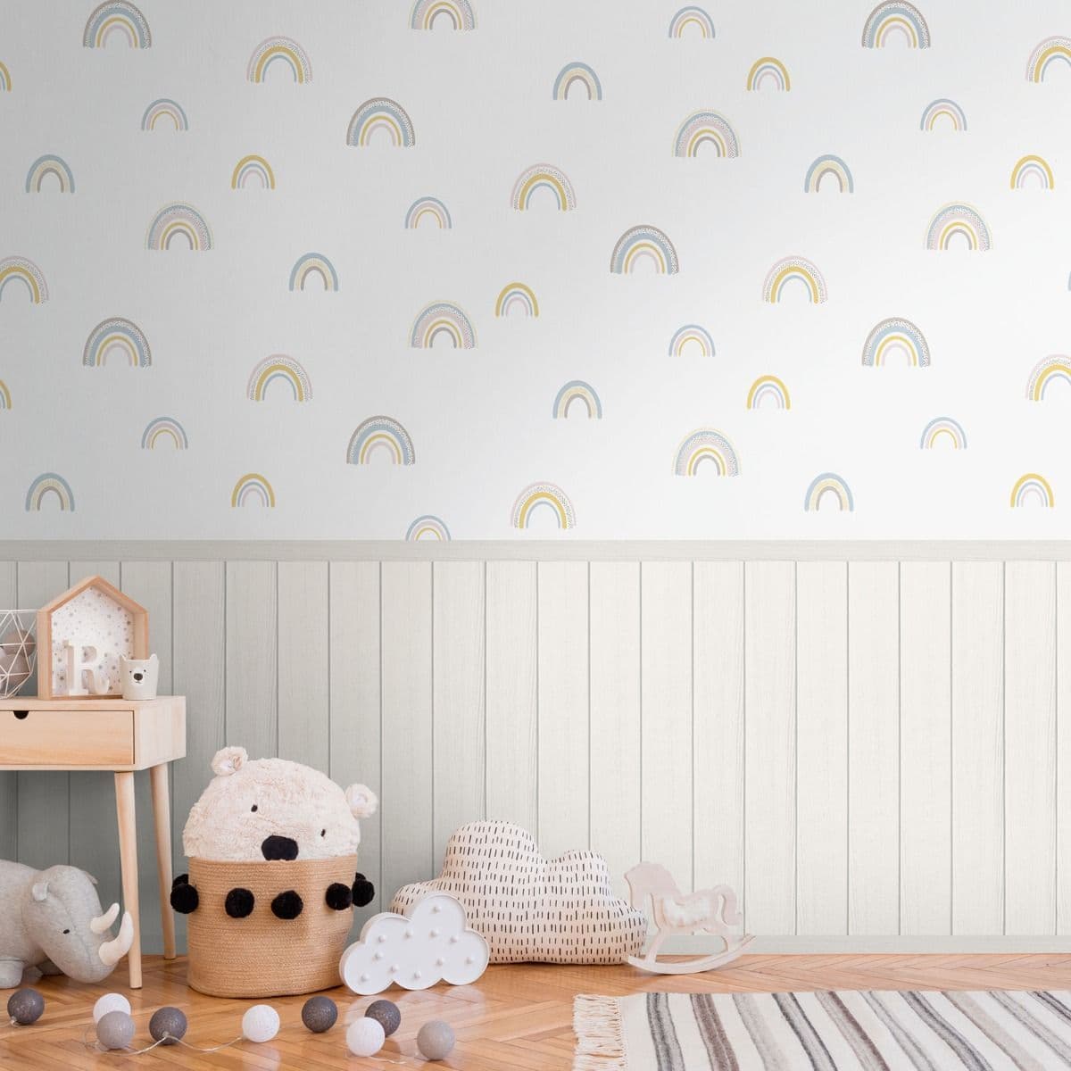 Rainbows Wood Slats 2 1 Vinyl Wallpaper